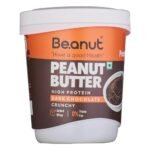 Beanut High Protein Dark Chocolate Peanut Butter Crunchy - 1kg Jar, 100% Pure Roasted peanuts, Gluten & Cholesterol Free, Vegan, High in Protein, Nut Butter, Peanut Butter - Fast UK Delivery