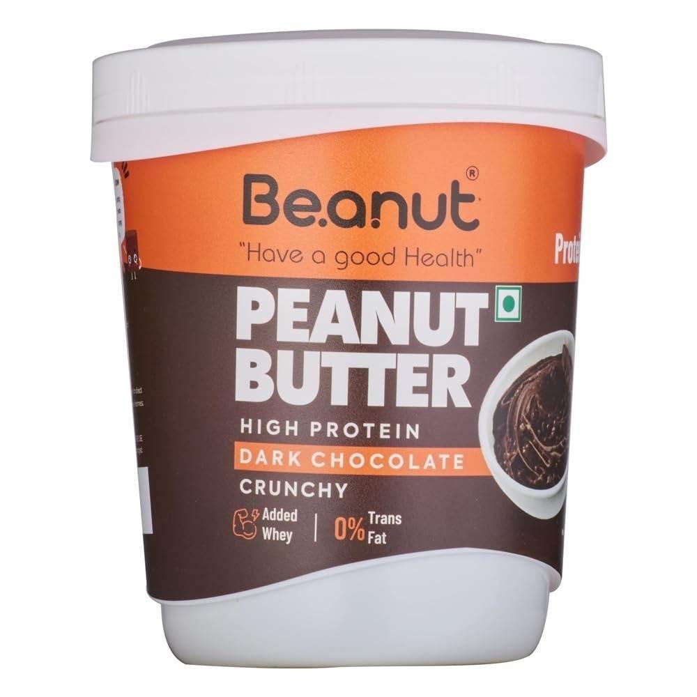 uk51LSftgzNxL-1-1.jpg Beanut High Protein Dark Chocolate Peanut Butter Crunchy - 1kg Jar, 100% Pure Roasted peanuts, Gluten & Cholesterol Free, Vegan, High in Protein, Nut Butter, Peanut Butter - Fast UK Delivery - Image 1