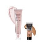 FACESCANADA Rose Glow Kit | Rose Gold Strobe Cream (30Ml) + Warm Sand All Day Medium to High Buildable Coverage Hydra Matte Mini Foundation (15Ml) | Makeup Kit For Women (Combo Pack Of 2) - Fast UK Delivery