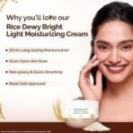 Mamaearth Rice Dewy Bright Light Moisturizing Cream with Rice Water & Niacinamide for Glass-Skin 200g |For Face, Hands & Body | 24H Long-lasting Moisturization | Non-Greasy Quick Absorbing, All SkinTypes - Fast UK Delivery - Image 4