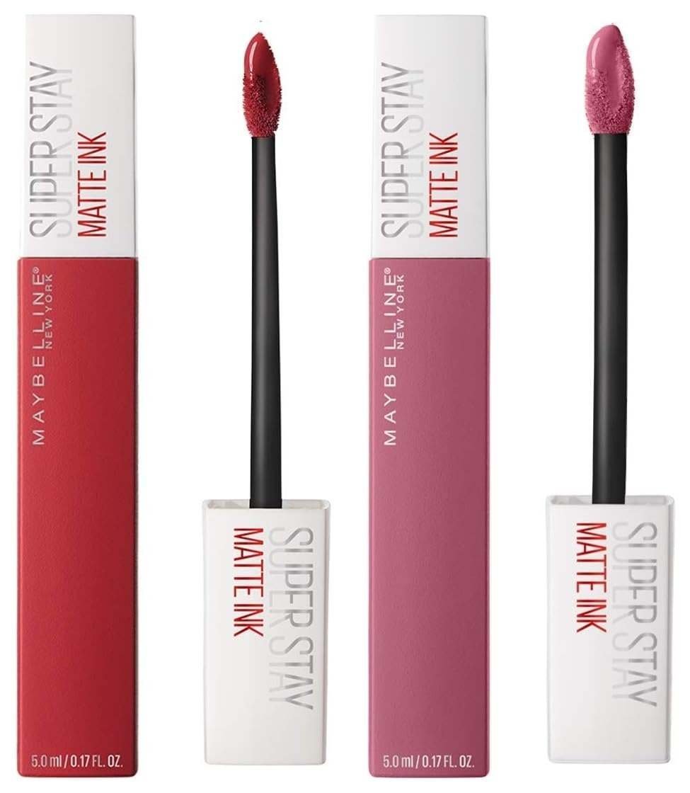 uk51MCdtALwL.jpg Maybelline New York Super Stay Matte Ink Liquid Lipstick, 20 Pioneer and 125 Inspirer, 5g (Pack of 2) - Fast UK Delivery - Image 1