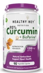 HealthyHey Nutrition Curcumin with Bioperine 1310mg (Ultra Pure) | 90 Vegetable Capsules with Piperine - Fast UK Delivery