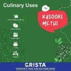 CRISTA Kasoori Methi Leaves | Dried Fenugreek Leaves with Zero added Colours, Fillers, Additives & Preservatives | Farm Fresh, Dried & Aromatic | 25 gms - Image 4