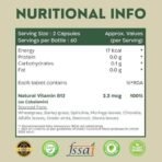 Nutrabud Organics Plant Based Vitamin B12 Supplement for Men, Women - 120 Capsules - 100% RDA of Natural B12 for High Absorption (120 Count (Pack of 1)) - Fast UK Delivery - Image 7