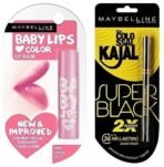 Maybelline New York Colossal Kajal, Super Black, 0.35g And Baby Lips Lip Balm, Translucent Finish - Pink Lolita, 4g - Fast UK Delivery - Image 2