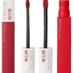 Maybelline New York Super Stay Matte Ink Liquid Lipstick, 20 Pioneer, 5ml and Maybelline New York Super Stay Matte Ink Liquid Lipstick, 220 Ambitious, 5ml - Fast UK Delivery