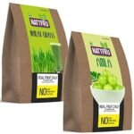 Nattfru Wheat Grass and Amla Juice Powder, Organic, 100% Natural and Real Fruit, No Preservatives - (14gm + 20gm) - Fast UK Delivery