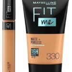 Maybelline New York Fit Me Acne Prone,Oily,All Skin Types Full Coverage Concealer,40 Caramel,6.8Ml And New York Fit Me Matte+Poreless Liquid Full Coverage Foundation Tube,330 Toffee,18Ml,Pack Of 1 - Fast UK Delivery