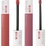 Maybelline New York Super Stay Matte Ink Liquid Lipstick, 15 Lover, 5ml and Maybelline New York Super Stay Matte Ink Liquid Lipstick, 130 Self Starter, 5ml - Fast UK Delivery