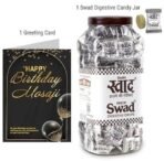 Swad Happy Birthday Mosaji/Masaji Gift with Card (Swad Digestive Candy 200 Jar & 1 Greeting card) - Fast UK Delivery - Image 3