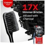 Colgate Slimsoft Charcoal Manual Toothbrush For Adult (Buy 2, Get 2 Free) - 4 Pcs, 17X Slimmer Tip Bristles, Tooth Brush Combo Pack - Fast UK Delivery - Image 3