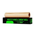 Beco Eco-Friendly Baking & Wrapping Paper, 11 inch x 20 Meter Roll, Pack of 1, 100% Bamboo Pulp & Chemical Free Parchment & Cooking Paper - Fast UK Delivery