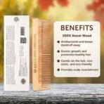 Bella Vita Organic Neem Wooden Comb Dual Teeth for Tangle Free Curls, Healthy Scalp, Hair Growth, Hairfall & Dandruff Control for Men & Women Medium - Fast UK Delivery - Image 5