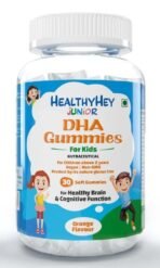 HealthyHey Nutrition Junior Dha Gummies - For Kids - For Healthy Brain & Cognitive Function - Orange Flavour - 30 Soft Gummies - Fast UK Delivery
