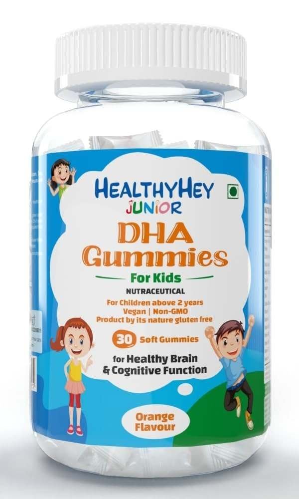 uk51PEI7MsjaL-1-1.jpg HealthyHey Nutrition Junior Dha Gummies - For Kids - For Healthy Brain & Cognitive Function - Orange Flavour - 30 Soft Gummies - Fast UK Delivery - Image 1