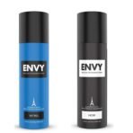 ENVY Nitro & Noir Deodorant - 120ML Each (Combo Pack of 2) | Long Lasting Deodorant Combo Set for Me - Fast UK Delivery