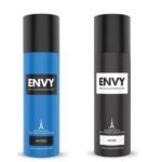 ENVY Nitro & Noir Deodorant - 120ML Each (Combo Pack of 2) | Long Lasting Deodorant Combo Set for Me - Fast UK Delivery