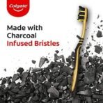 Colgate Zigzag Charcoal Medium Bristle Manual Toothbrush For Adult - 4 Pcs, Removes Germs In Between Teeth, Soft-Tongue Cleaner - Fast UK Delivery - Image 3