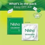 Nisha Cream Hair Color, Permanent Hair Colour Black Brown, Silky & Shiny 100% Grey Coverage Rich Bright Long Lasting Hair Colouring For Ultra Soft Deep Shine Hair Dye (Pack of 6) - Fast UK Delivery - Image 7