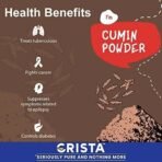 CRISTA 100 gms Cumin Powder | Jeera Powder Zero added Colours, Fillers, Additives & Preservatives | Premium Grade | Brownish-grey | Natural & Aromatic | Farm Fresh - Image 4