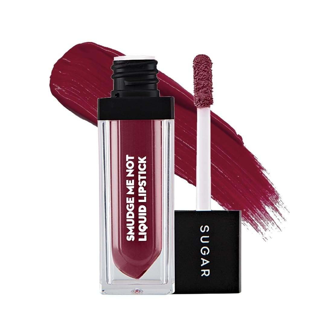 uk51SBt9uYSvL-1.jpg SUGAR Cosmetics Smudge Me Not Liquid Lipsticks for Women | Transferproof & Waterproof | Lasts 12+ Hours | Matte Lipstick | 4.5ml - 17 Fiery Berry (Marsala) - Fast UK Delivery - Image 1