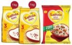 Saffola Oats | Rolled Oats | Delicious Creamy Oats | High Protein & Fibre| 2kg (Pack of 2 x 1kg) & Saffola Soya Chunks with Supersoft Technology, 53% Protien, Tender & Juicy, 1kg - Fast UK Delivery - Image 2