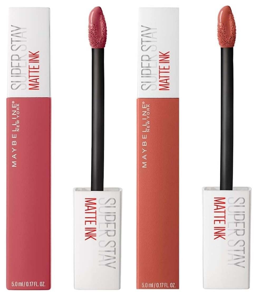 uk51SpI3s4iL.jpg Maybelline New York Super Stay Matte Ink Liquid Lipstick, 225 Delicate, 5ml and Maybelline New York Super Stay Matte Ink Liquid Lipstick, 70 Amazonian, 5g - Fast UK Delivery - Image 1