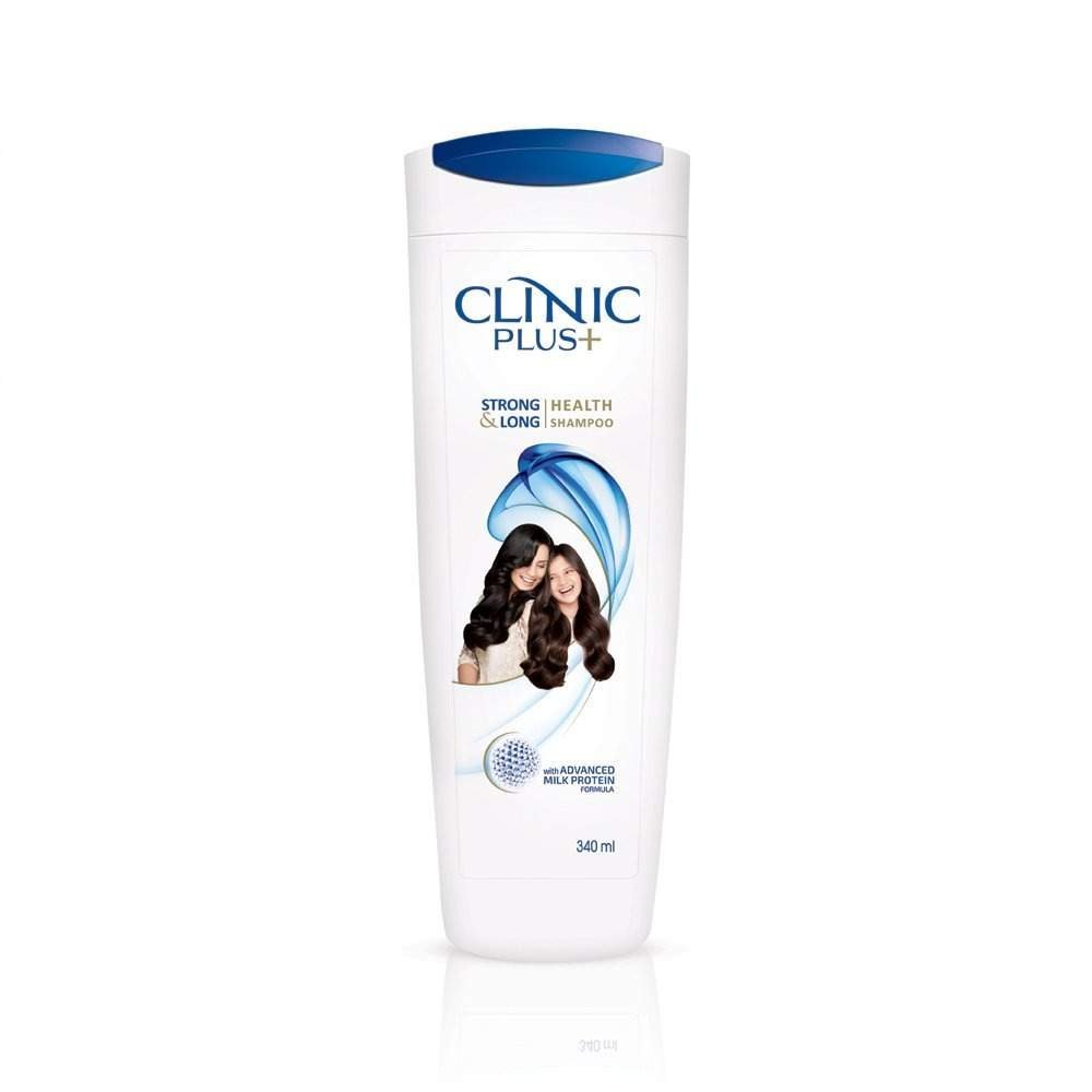uk51Su3OHW6TL-1-1.jpg Clinic Plus Strong & Long Health Shampoo, With Milk Protein And Almond Oil For Hair Strengthening & Volume, 340 ml - Fast UK Delivery - Image 1