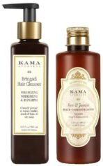 Kama Ayurveda Rose & Jasmine Hair Conditioner For Dry Hair (Jasmine) & Kama Ayurveda Bringadi Hair Cleanser Combo - Fast UK Delivery