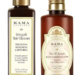 Kama Ayurveda Rose & Jasmine Hair Conditioner For Dry Hair (Jasmine) & Kama Ayurveda Bringadi Hair Cleanser Combo - Fast UK Delivery