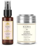 Kama Ayurveda Suvarna Haldi Chandan Brightening Face Pack - 25G, Beige, Sandalwood & Kama Ayurveda Pure Rose, Pack of 50ml liquid Combo - Fast UK Delivery