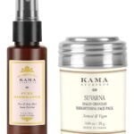Kama Ayurveda Suvarna Haldi Chandan Brightening Face Pack - 25G, Beige, Sandalwood & Kama Ayurveda Pure Rose, Pack of 50ml liquid Combo - Fast UK Delivery