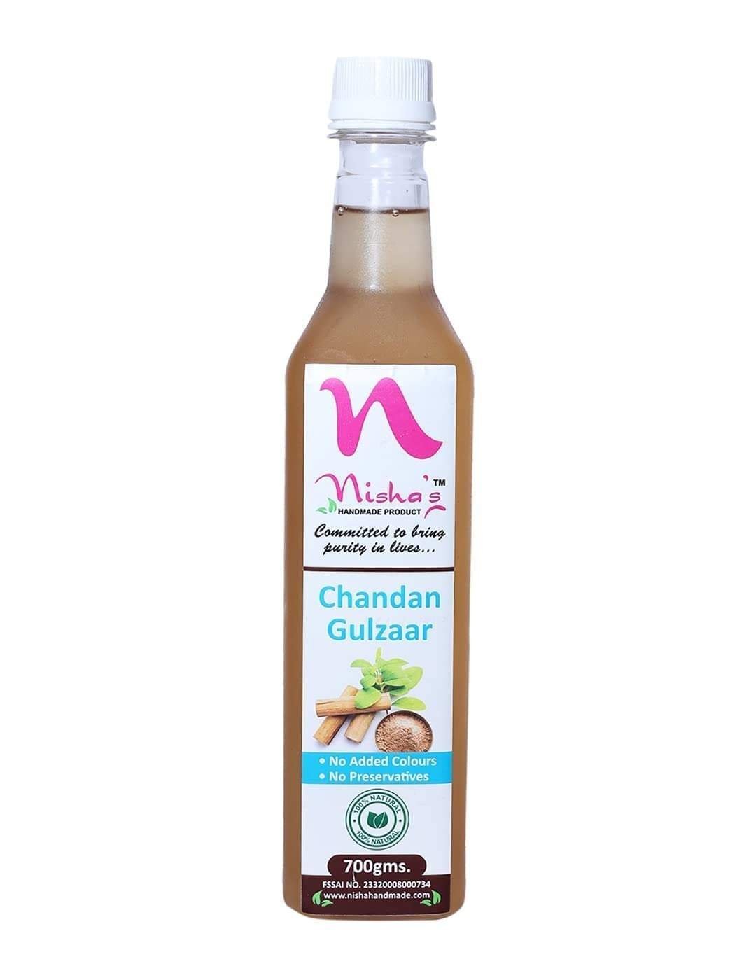 uk51TUg-2yAIL-1.jpg Nisha's Handmade Products Chandan Gulzaar Sharbat (700Gm) (Light Brown) | Sarbat for Summer | Replace your Cold Drink | Pure, Natural and Organic | Special No Preservative with Refreshing Sandal - Fast UK Delivery - Image 1