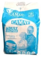 Camay Care Adult Diapers Pant Style 10 PCS with Soft Ultra Leak Guard and Anti-Bacterial Absorbent Core (Size - M/Blue) - Fast UK Delivery