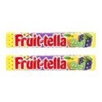 Fruit-Tella 2 in 1 Lemon Grape Flavour Chewy Candy, 32.4 g, 2 Pack - Fast UK Delivery