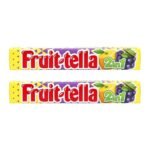 Fruit-Tella 2 in 1 Lemon Grape Flavour Chewy Candy, 32.4 g, 2 Pack - Fast UK Delivery