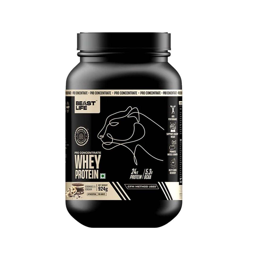 uk51UbGwIyfdL-1-1.jpg BeastLife Whey Protein Powder Cookies & Cream With Ultrasorb Tech,24G Protein,5.3G Bcaa,Sports Nutrition|High Absorbtion Fuels Muscle|Speed Recovery For Men & Women, 924g Cookies & Cream Flavour - Fast UK Delivery - Image 1