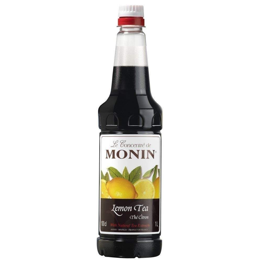 uk51VBWvyKOL.jpg Monin Lemon Tea Flavored Syrup, 1 Ltr, Dark Brown - Fast UK Delivery - Image 1