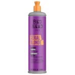 Bed Head TIGI Serial Blonde Restoring Shampoo for Damaged Hair, Colour Enhancing & Protection Shampoo with Keratin for Blonde Coloured Hair, Restores & Revives, UV Protection, Deep Cleanses & Moisturizes Hair, Exotic Tropical Fragrance, 400ml - Fast UK Delivery