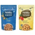 Farmley Classic Salted Roasted Cashews 200g & Roasted Almonds 200g Dry Fruits Combo Pack - Fast UK Delivery - Image 2