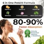 HEALTH VEDA ORGANICS PRIVATE LIMITED L-Glutathione 1000Mg With Grape Seed Extract,Vitamin C,Vitamin E,Alpha Lipoic And Hyaluronic Acid,And Biotin For Skin Glow & Antioxidant Support - 120 Veg Capsules - Image 6