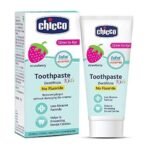 Chicco Toothpaste, Strawberry Flavour for 1Y to 6Y Bab (50g)&Chicco Toothpaste, Applebanana Flavour for 6m to 6Y Baby, Fluoride-Free, Preservative-Free,Cavity Protection (50 Millilitre) - Fast UK Delivery - Image 3