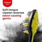 Colgate Zigzag Charcoal Medium Bristle Manual Toothbrush For Adult - 4 Pcs, Removes Germs In Between Teeth, Soft-Tongue Cleaner - Fast UK Delivery - Image 6