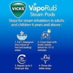 Vicks VapoRub SteamPods 10s, For Steam Inhalation, Quick relief from blocked nose, sinus congestion, headache, and cough due to cold. - Fast UK Delivery - Image 6