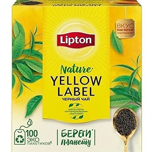uk51Vz6db-0ZL.jpg Lipton Nature Yellow Label Black Tea 100 Tea Bags NEW (Imported), 200g - Fast UK Delivery - Image 1