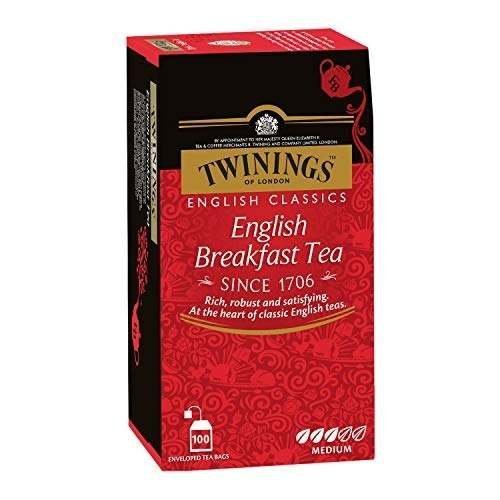 uk51WAsEbxf6L-1.jpg Twinings English Breakfast Tea,100 Teabags,Premium Black Tea,English Classic Range,Medium Strength,Rich Flavour,Pack of 1, 200 Grams - Fast UK Delivery - Image 1