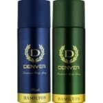 DENVER Hamilton Deo + Pride Deo - 165ML Each (Combo Pack of 2) | Long Lasting Deodorant Body Spray for Men - Fast UK Delivery