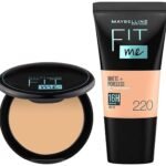 Maybelline New York Liquid Matte Full Coverage Foundation oil For Normal, Combination And Oily Skin, 220 Natural Beige & New York Compact Powder, Warm Nude, 8G, Pack Of 1 - Fast UK Delivery