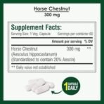 Horse Chestnut 300mg - 60 Veg Capsules - Fast UK Delivery - Image 5