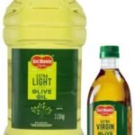 Del Monte Extra Light Olive Oil PET, 2L & Del Monte Extra Virgin Olive Oil, Cold Extracted, Ideal for drizzling on salads & sauteed vegetables, 1L - Fast UK Delivery
